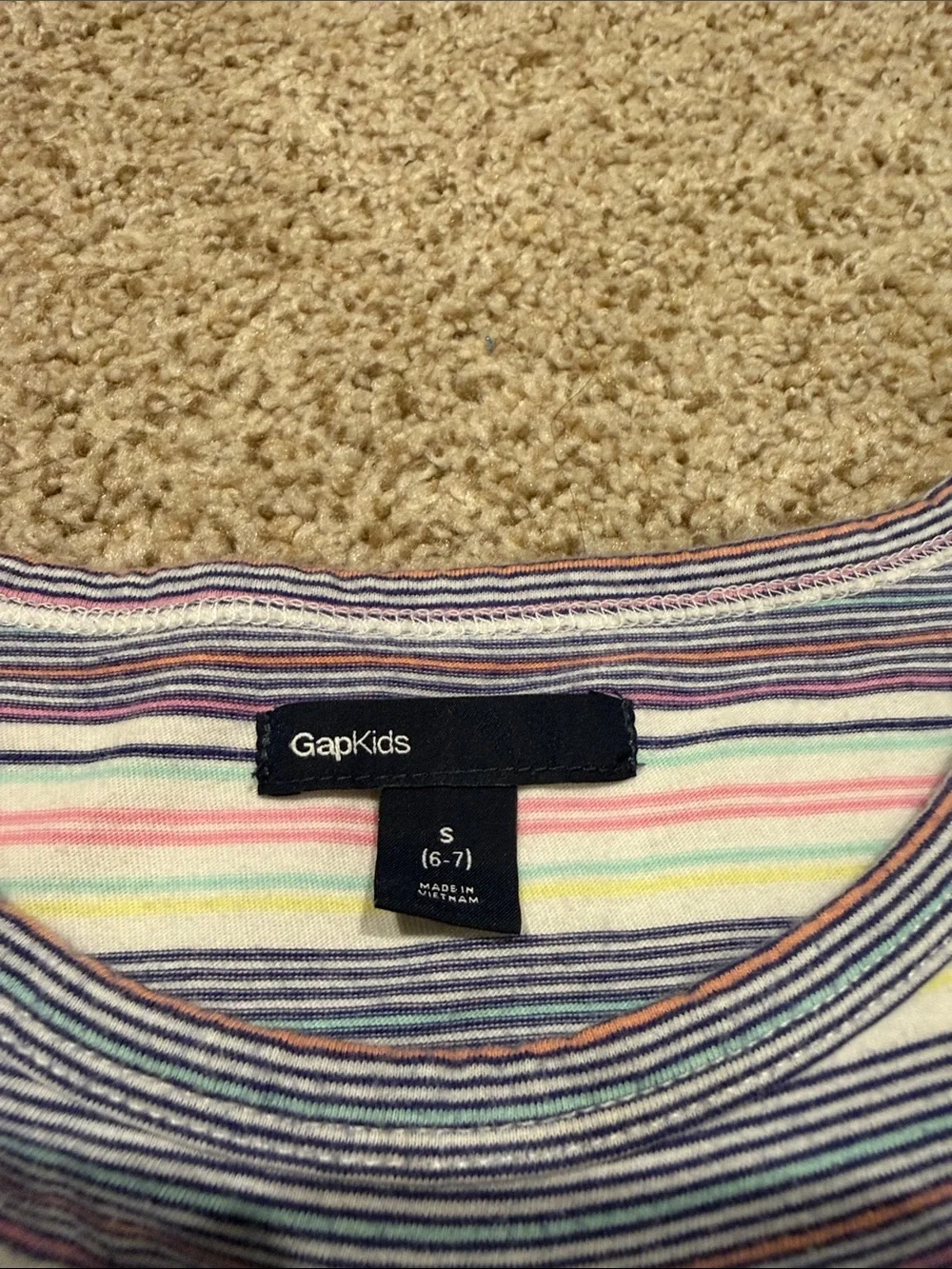GAP Girls' Striped Knit Dress in Blue, Pink, Yellow, Cream